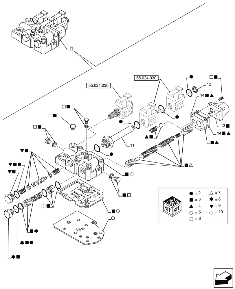 Схема запчастей Case 590SN - (21.134.040) - VAR - 423058 - TRANSMISSION, POWERSHUTTLE, COMPONENTS, CONTROL VALVE, 2WD (21) - TRANSMISSION