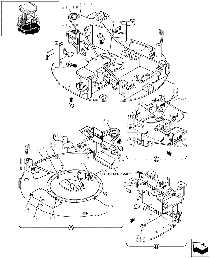 Схема запчастей Case CX27B - (010-18[1]) - UPPER FRAME (39) - FRAMES AND BALLASTING