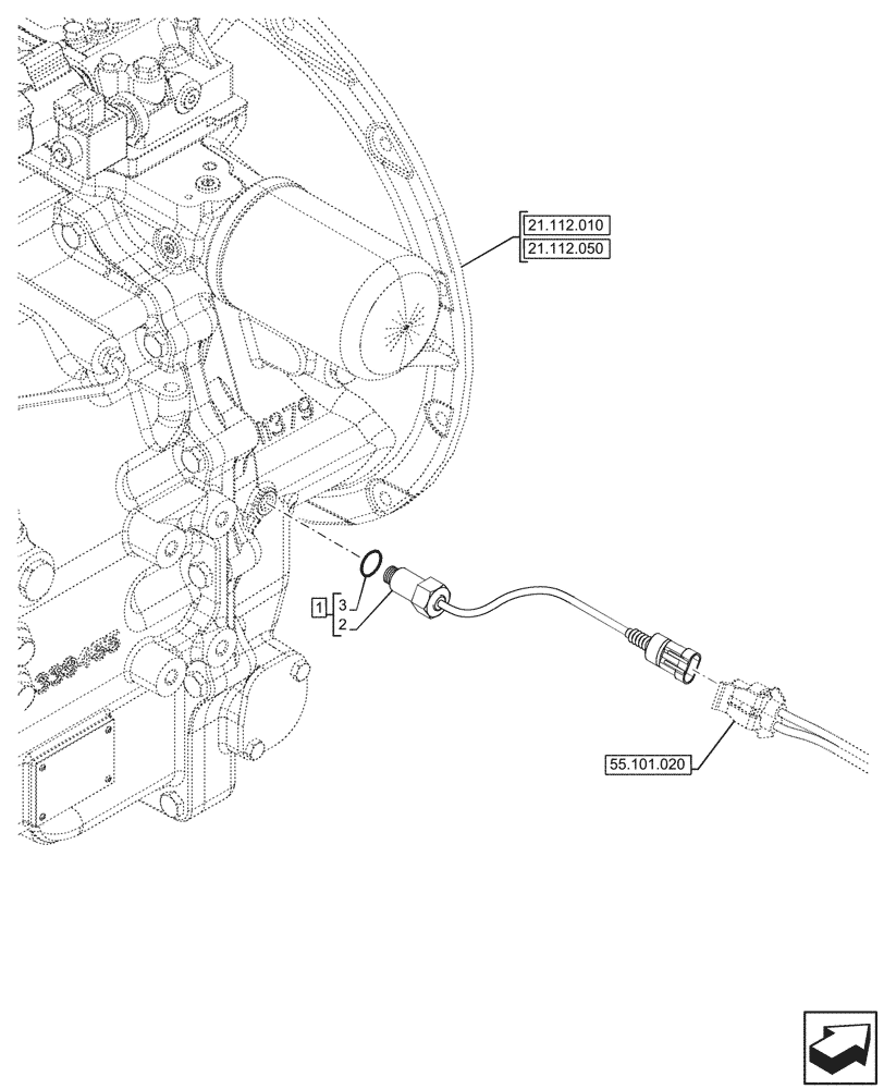 Схема запчастей Case 580SN - (55.047.030) - VAR - 423058, 423059 - STEERING VALVE, RELAY (55) - ELECTRICAL SYSTEMS