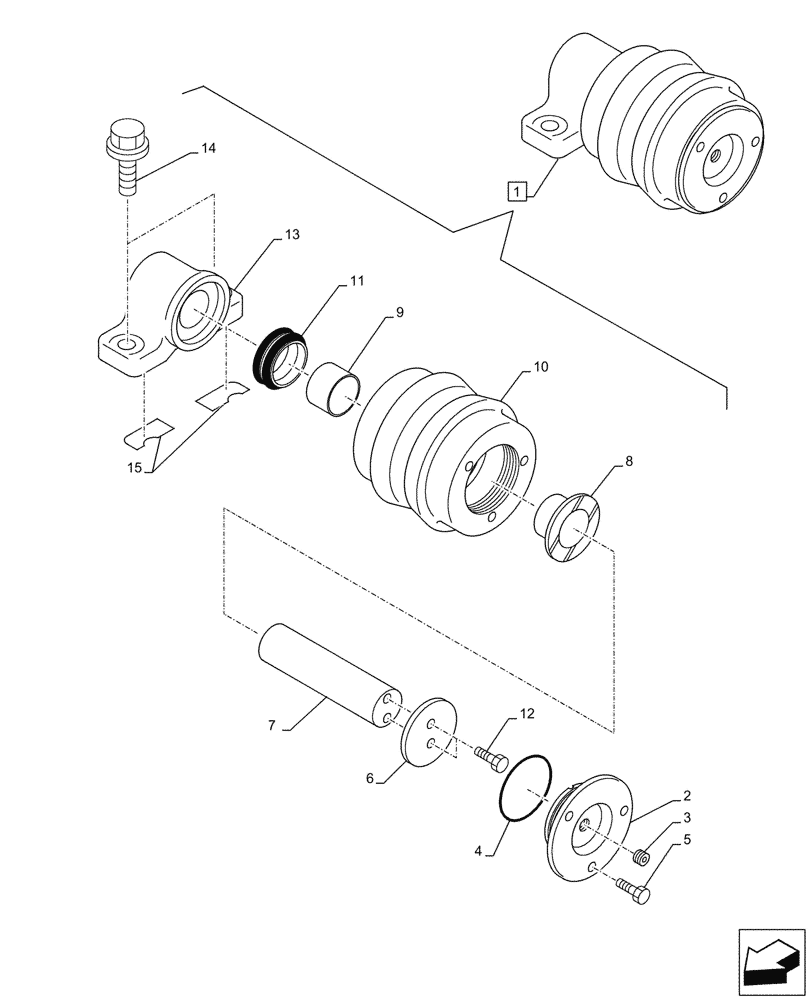 Схема запчастей Case CX290D LC MH - (48.138.010) - TRACK ROLLER, SUPPORT (48) - TRACKS & TRACK SUSPENSION