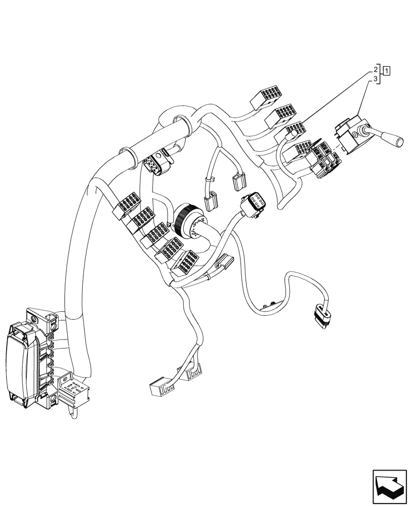 Схема запчастей Case 580SN WT - (55.405.080) - VAR - 423060, 423061, 423062 - SEMI-POWERSHIFT, POWERSHIFT, TRANSMISSION, INDICATOR LIGHT, SWITCH (55) - ELECTRICAL SYSTEMS