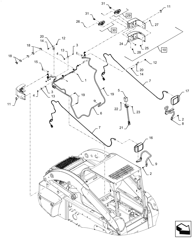 Схема запчастей Case TR320 - (55.514.01) - ROAD LIGHTS (55) - ELECTRICAL SYSTEMS