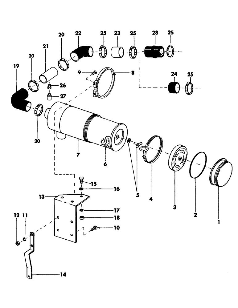 Схема запчастей Case 50 - (027) - AIR CLEANER AND ATTACHING PARTS FOR: DETROIT DIESEL ENGINE (10) - ENGINE