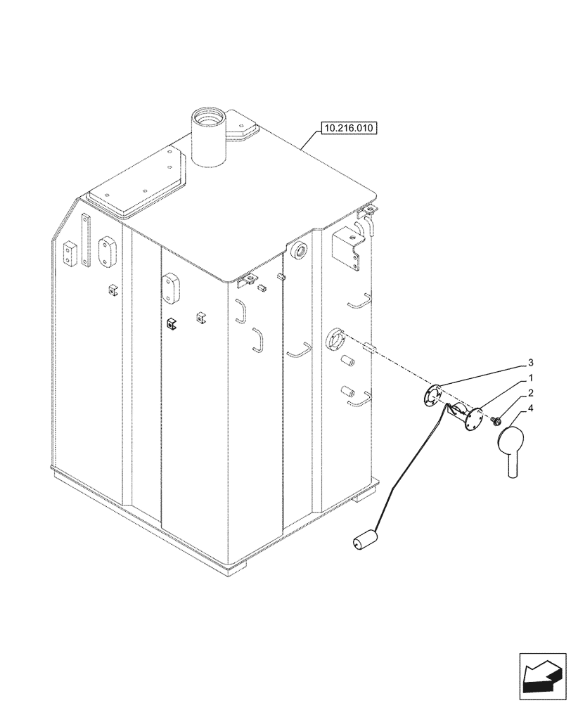 Схема запчастей Case CX290D LC MH - (55.011.010) - FUEL TANK, LEVEL, SENSOR (55) - ELECTRICAL SYSTEMS