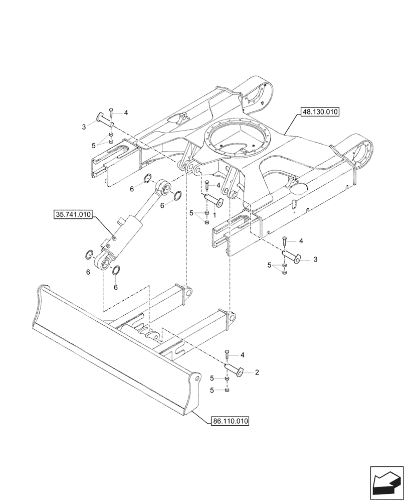 Схема запчастей Case CX26C - (86.110.020) - DOZER BLADE, PIN (86) - DOZER