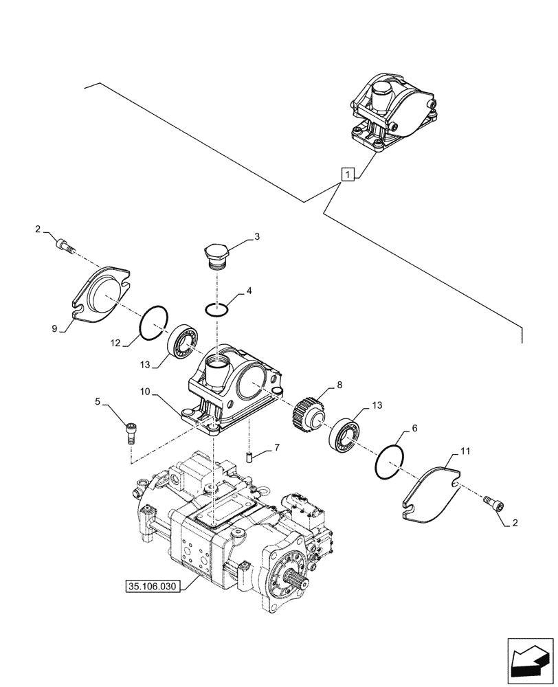 Схема запчастей Case CX290D LC SL - (35.106.070) - VAR - 461863 - HYDRAULIC PUMP, PTO, CLAMSHELL BUCKET, ROTATION, W/ ELECTRICAL PROPORTIONAL CONTROL, COMPONENTS (35) - HYDRAULIC SYSTEMS