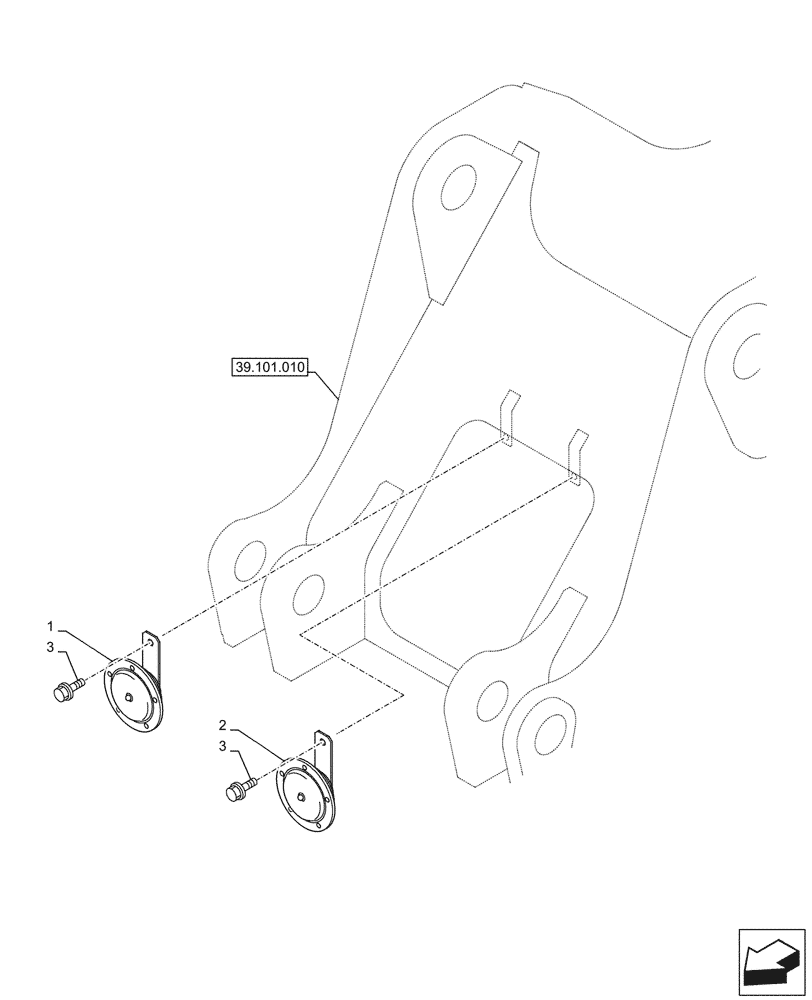 Схема запчастей Case CX290D LC SL - (55.408.010) - HORN (55) - ELECTRICAL SYSTEMS