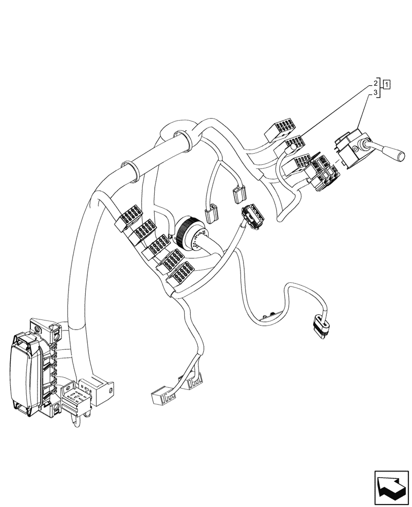 Схема запчастей Case 580SN WT - (55.405.080) - VAR - 423060, 423061, 423062 - SEMI-POWERSHIFT, POWERSHIFT, TRANSMISSION, FRONT, CONSOLE, INDICATOR LIGHT, SWITCH (55) - ELECTRICAL SYSTEMS