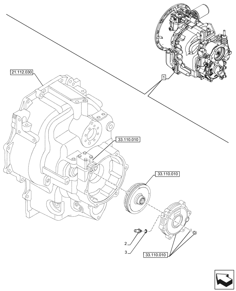 Схема запчастей Case 590SN - (55.031.010) - VAR - 423058 - TRANSMISSION, POWERSHUTTLE, COMPONENTS, PRESSURE SWITCH (55) - ELECTRICAL SYSTEMS