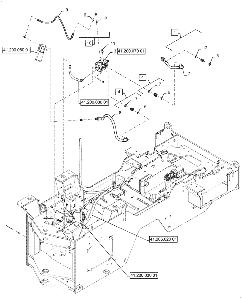 Схема запчастей Case 921G - (41.200.030[02]) - VAR - 482913, 782442 - ELECTRIC SYSTEM CONTROL, STEERING - W/ JOYSTICK (41) - STEERING