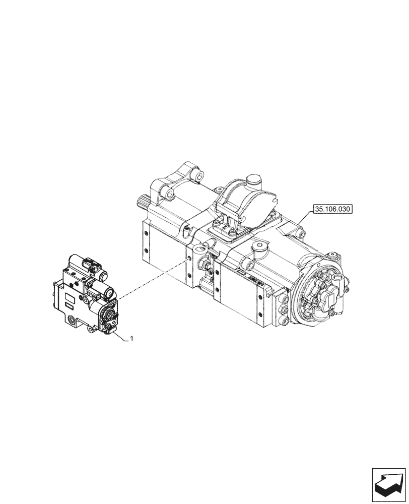 Схема запчастей Case CX290D LC SL - (35.106.060) - VAR - 461863 - VARIABLE DELIVERY HYDRAULIC PUMP, REGULATOR, CLAMSHELL BUCKET, ROTATION, W/ ELECTRICAL PROPORTIONAL CONTROL, COMPONENTS (35) - HYDRAULIC SYSTEMS