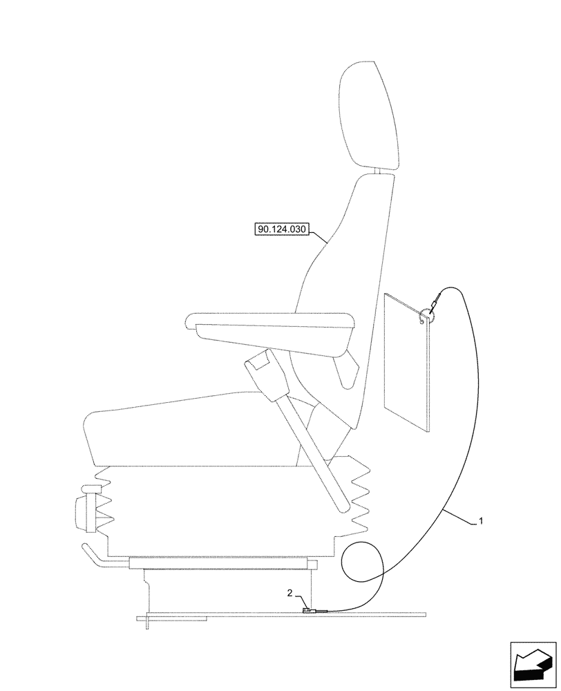 Схема запчастей Case CX290D LC SL - (90.120.010) - SEAT, MECHANICAL SUSPENSION, ACCESSORIES (90) - PLATFORM, CAB, BODYWORK AND DECALS