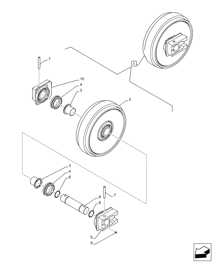 Схема запчастей Case CX290D LC SL - (48.134.020) - IDLER WHEEL (48) - TRACKS & TRACK SUSPENSION