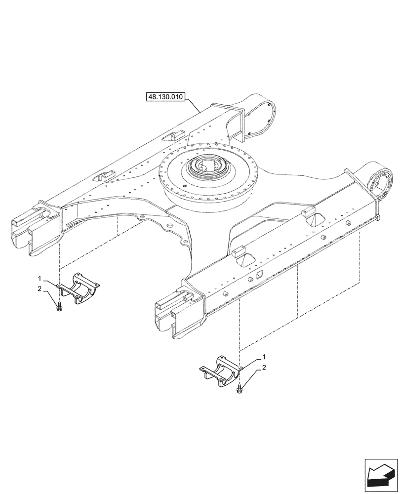 Схема запчастей Case CX290D LC MH - (48.100.010) - VAR - 461143 - TRACK CHAIN, GUIDE, TRIPLE (48) - TRACKS & TRACK SUSPENSION