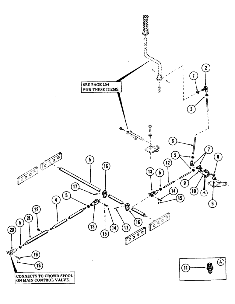 Схема запчастей Case 40 - (158) - CROWD CONTROL HANDLE AND ATTACHING PARTS (33) - BRAKES & CONTROLS