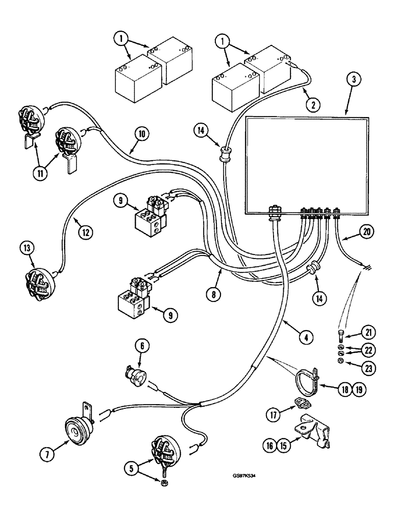 Схема запчастей Case 220B - (4-40) - TURNTABLE ELECTRICAL HARNESS, P.I.N. 74530 THROUGH 74569 (04) - ELECTRICAL SYSTEMS