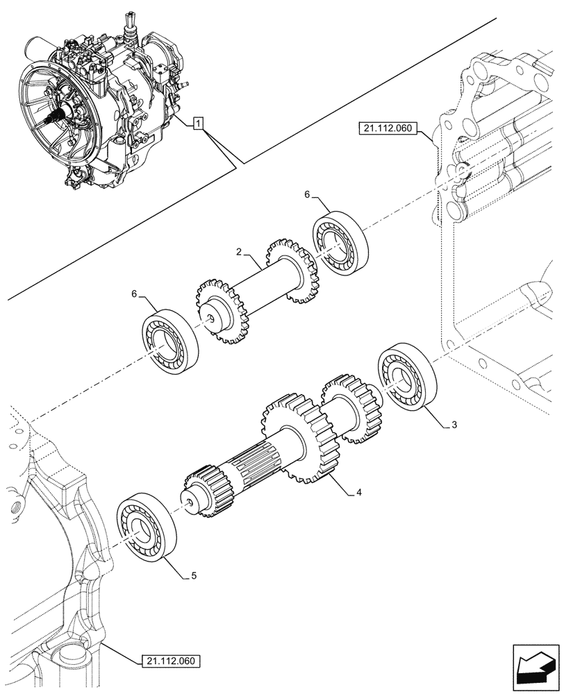 Схема запчастей Case 580SN - (21.154.090) - VAR - 423059 - TRANSMISSION, POWERSHUTTLE, COMPONENTS, DRIVE SHAFT, DRIVEN SHAFT, 4WD (21) - TRANSMISSION