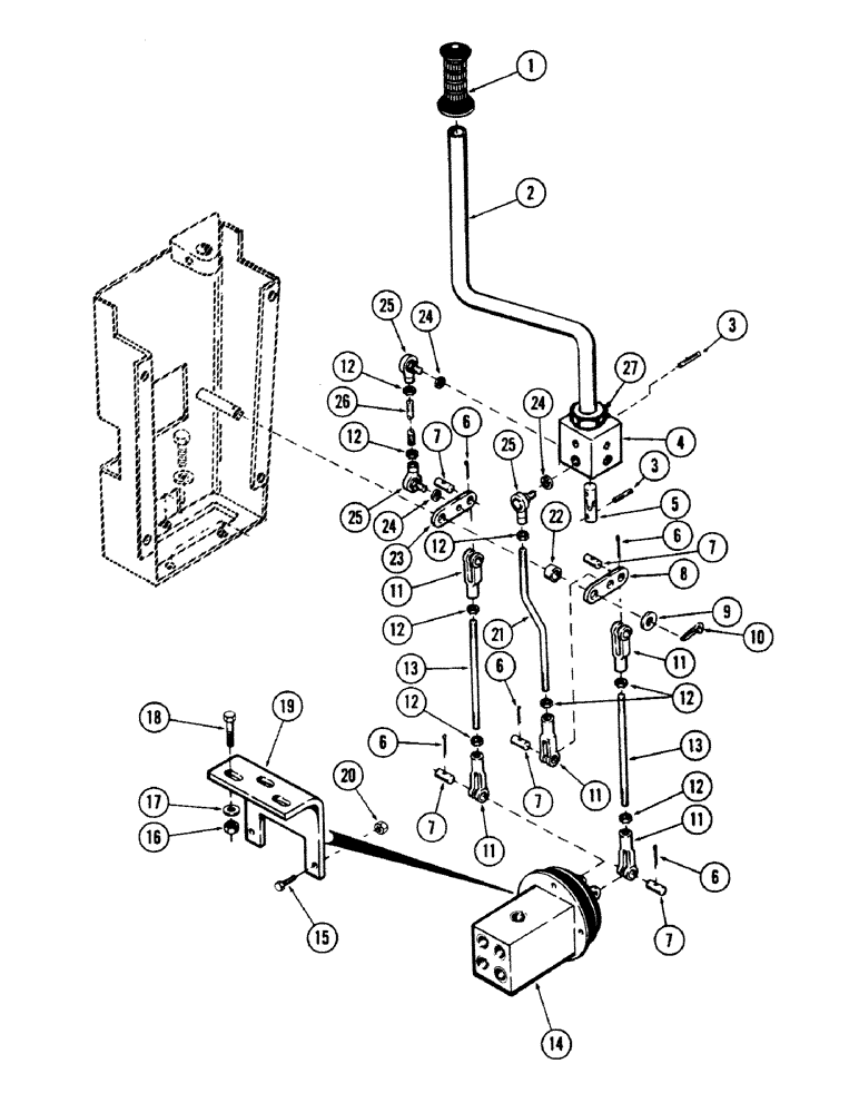 Схема запчастей Case 50 - (8-230) - CONTROL HANDLE AND ATTACHING PARTS (08) - HYDRAULICS