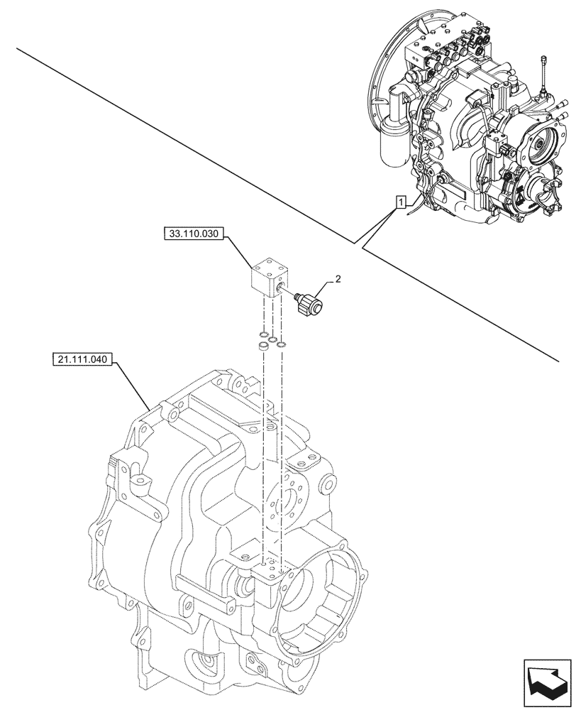 Схема запчастей Case 590SN - (55.031.060) - VAR - 423060 - TRANSMISSION, SEMI-POWERSHIFT, COMPONENTS, PARKING BRAKE, SOLENOID, 2WD (55) - ELECTRICAL SYSTEMS