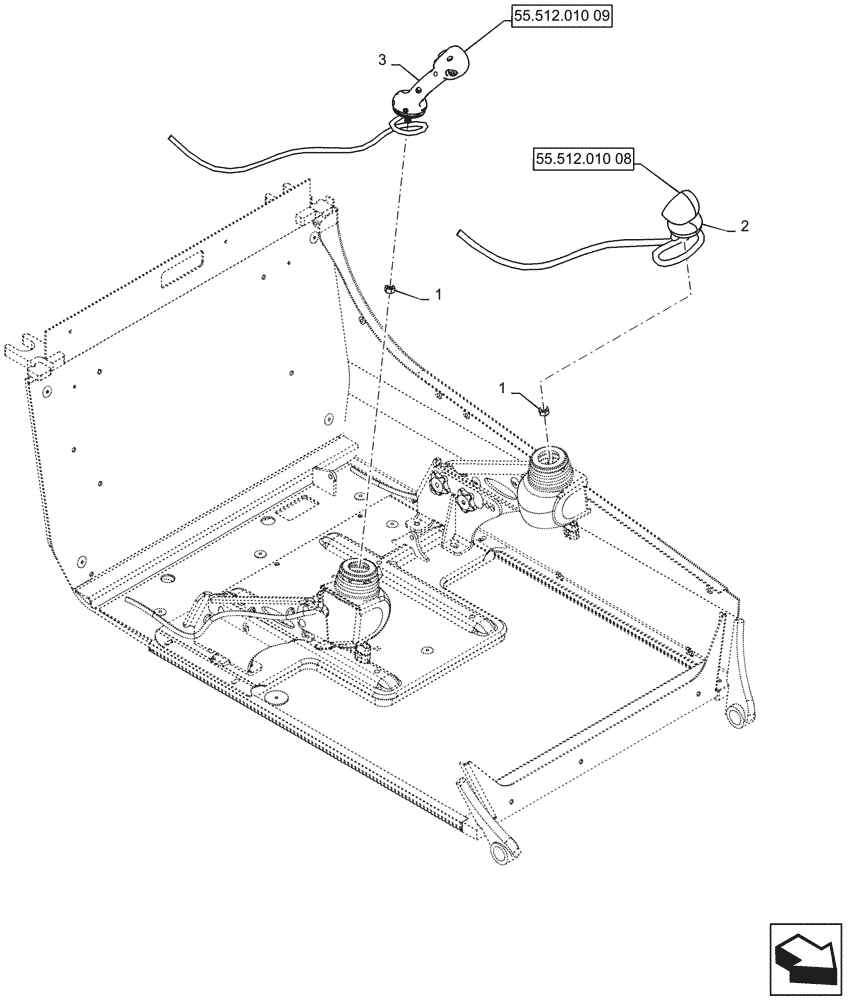 Схема запчастей Case SV340 - (55.512.010[07]) - LEVEL 250 HANDLE GRIPS, ELECTRO-HYDRAULIC CONTROLS, W/O MULTIFUNCTIONAL ELECTRICAL CONTROLS (55) - ELECTRICAL SYSTEMS