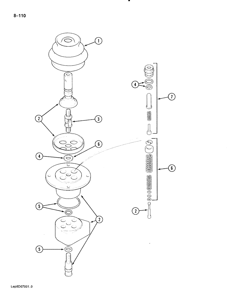 Схема запчастей Case 888 - (8-110) - HAND CONTROL VALVE (08) - HYDRAULICS