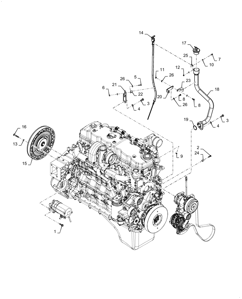 Схема запчастей Case 2050M LT - (10.001.AK[02]) - ENGINE, ACCESSORIES (10) - ENGINE