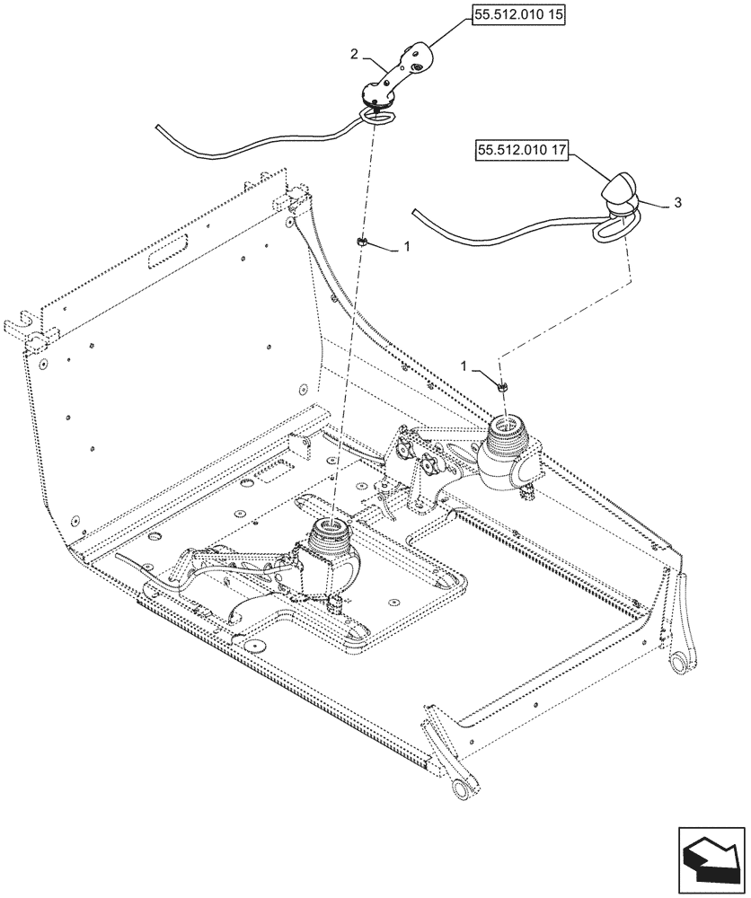 Схема запчастей Case SR270 - (55.512.010[16]) - LEVEL 550 HANDLE GRIPS, ELECTRO-HYDRAULIC CONTROLS, W/ MULTIFUNCTIONAL ELECTRICAL CONTROLS & W/ 2ND AUXILIARY (55) - ELECTRICAL SYSTEMS