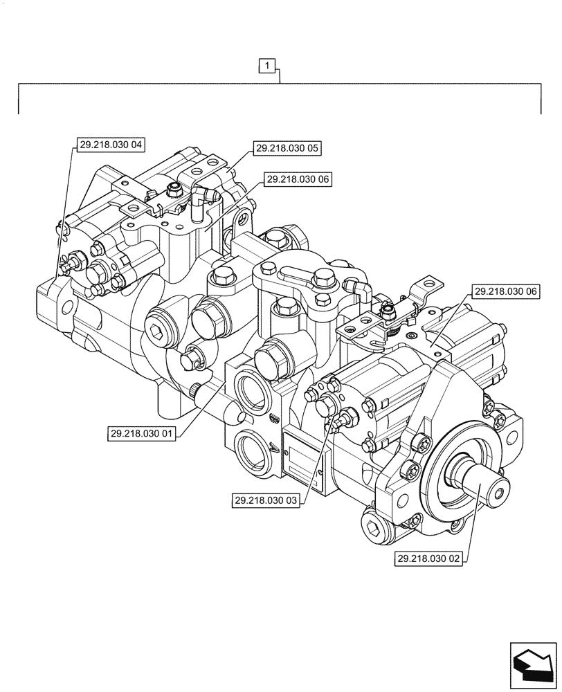 Схема запчастей Case SV340 - (29.218.030) - HYDROSTATIC PUMP, MECHANICAL CONTROLS (29) - HYDROSTATIC DRIVE