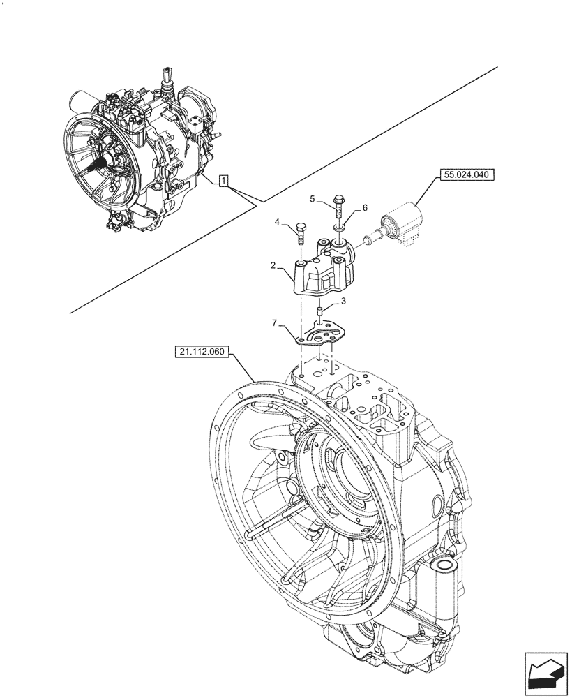 Схема запчастей Case 580SN WT - (21.134.070) - VAR - 423059 - TRANSMISSION, POWERSHUTTLE, COMPONENTS, CONTROL VALVE, 4WD (21) - TRANSMISSION