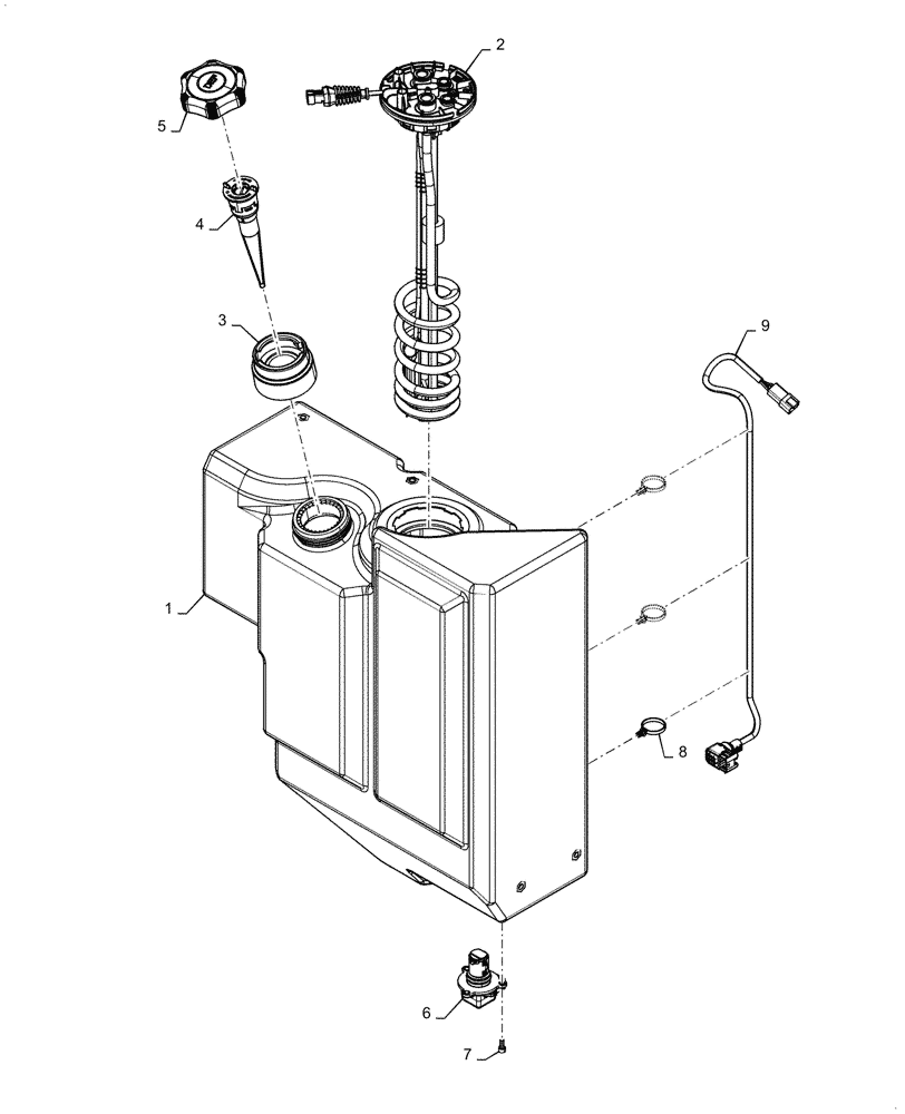 Схема запчастей Case 921G - (10.500.020) - DEF TANK ASSEMBLY (10) - ENGINE