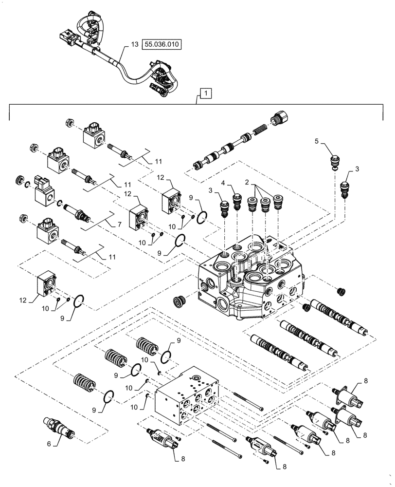 Схема запчастей Case SV340 - (35.357.010) - HAND CONTROL VALVE, EH CONTROLS (35) - HYDRAULIC SYSTEMS