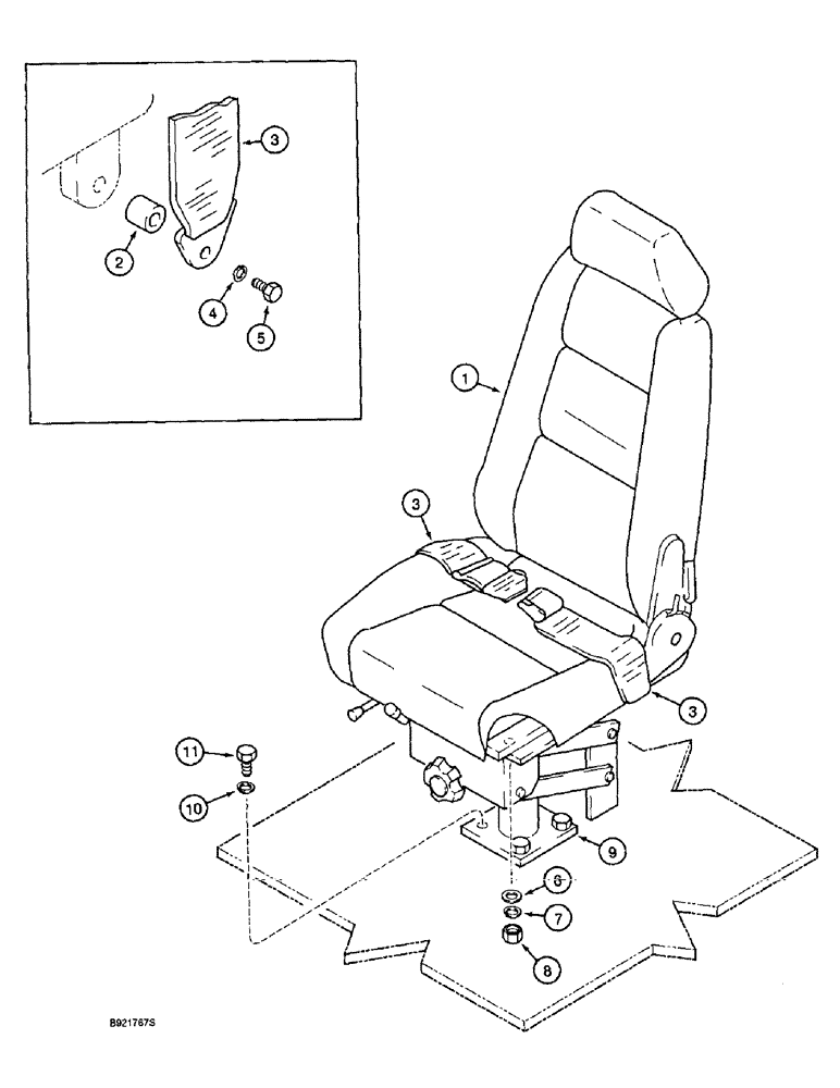 Схема запчастей Case 9010 - (9-32) - SEAT, SEAT BELTS AND MOUNTING (09) - CHASSIS