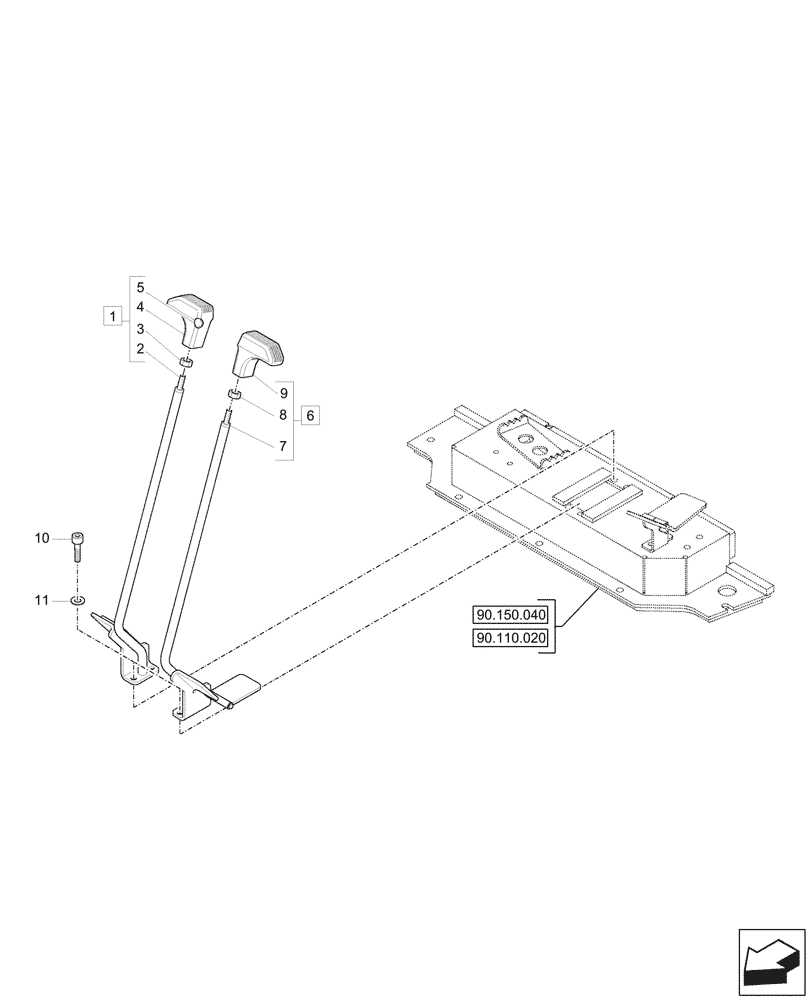 Схема запчастей Case CX26C - (35.355.010) - CONTROL LEVER (35) - HYDRAULIC SYSTEMS