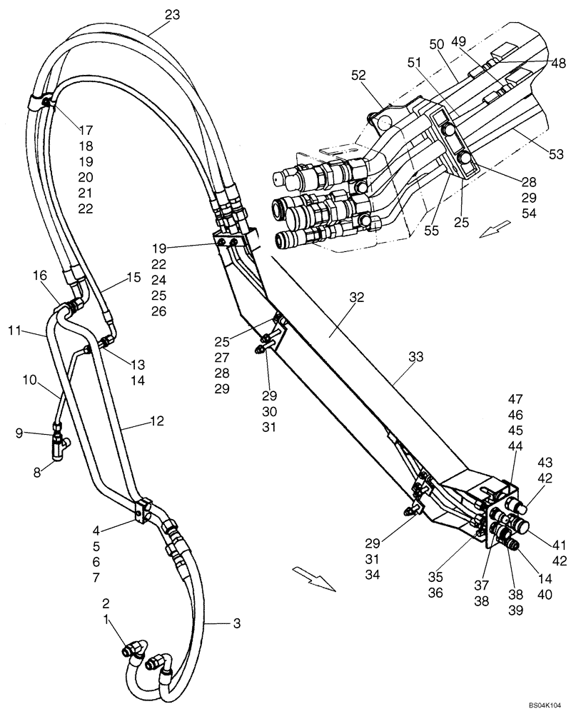 Схема запчастей Case 450 - (08-16) - HIGH FLOW - AUXILIARY SYSTEM (08) - HYDRAULICS