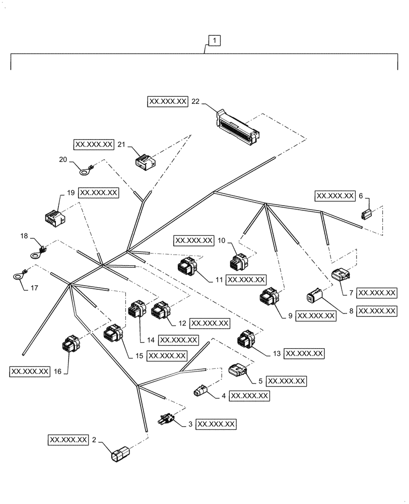 Схема запчастей Case 921G - (55.510.030[06]) - CAB MAIN WIRE HARNESS ASSEMBLY (55) - ELECTRICAL SYSTEMS