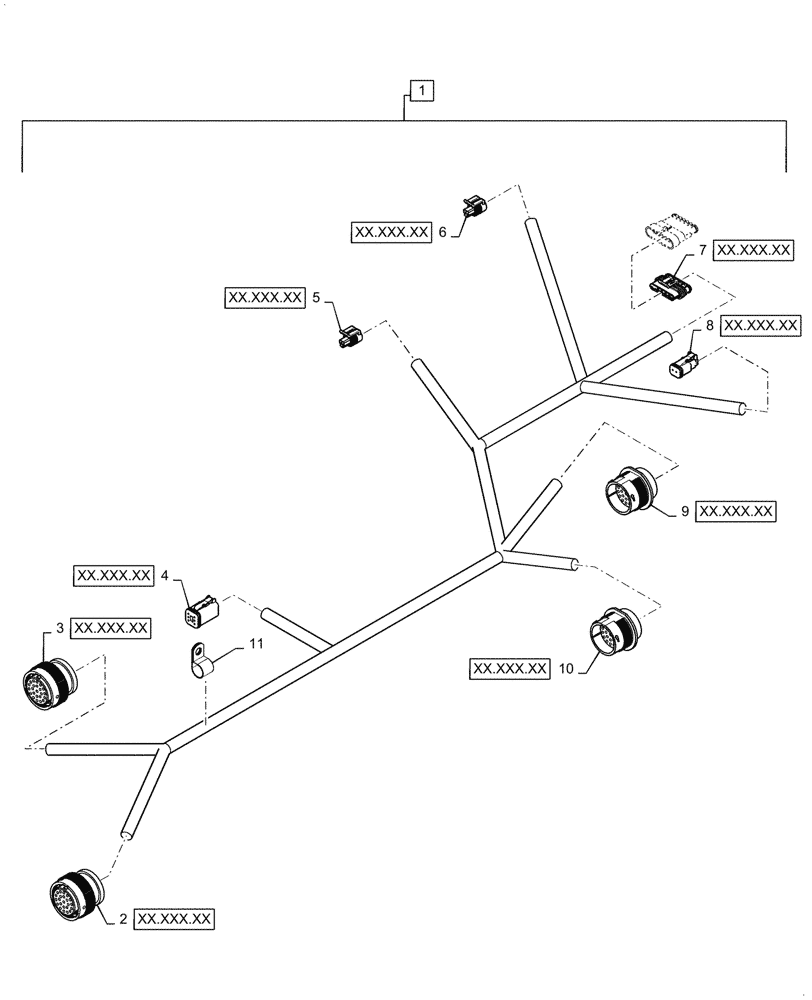 Схема запчастей Case 921G - (55.510.020[02]) - CAB BOTTOM HARNESS ASSEMBLY (55) - ELECTRICAL SYSTEMS