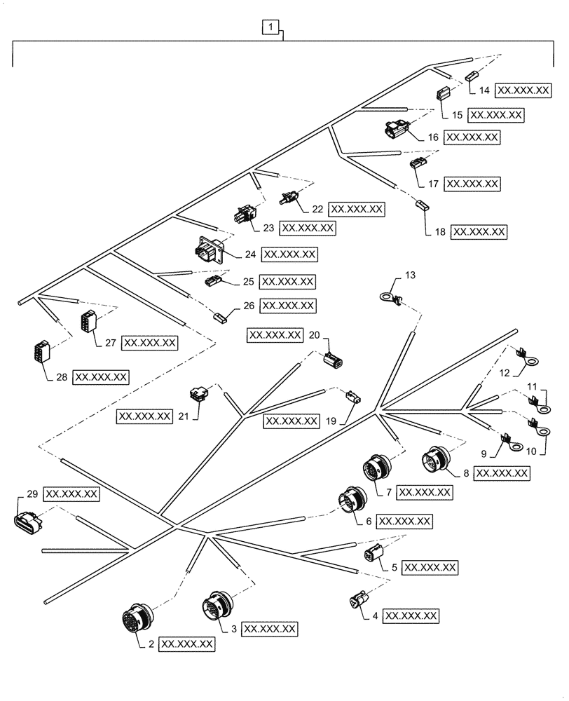 Схема запчастей Case 721G - (55.510.030[04]) - CAB MAIN WIRE HARNESS ASSEMBLY (55) - ELECTRICAL SYSTEMS