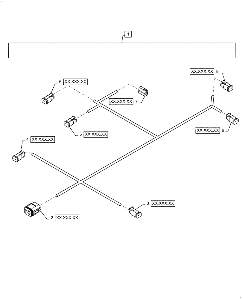 Схема запчастей Case 921G - (55.510.010[02]) - CAB ROOF HARNESS ASSEMBLY (55) - ELECTRICAL SYSTEMS