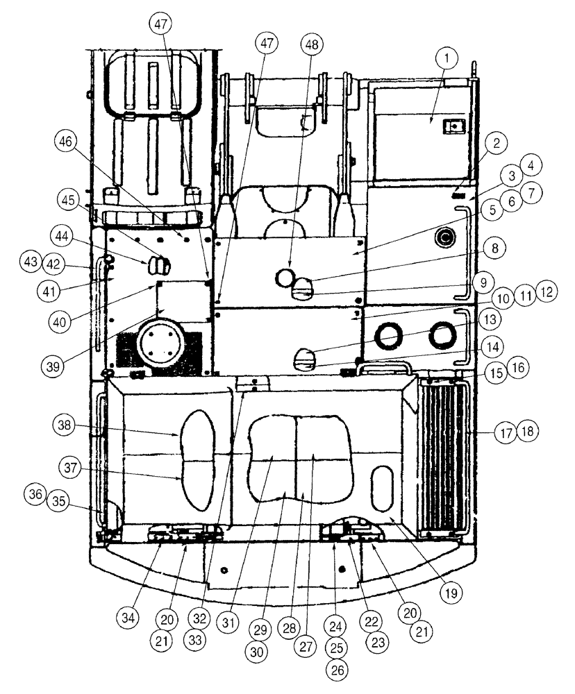 Схема запчастей Case 9050B - (9-026) - UPPER STRUCTURE, FRAMES, COVERS AND INSULATION, P.I.N. EAC0501196 AND AFTER (09) - CHASSIS/ATTACHMENTS