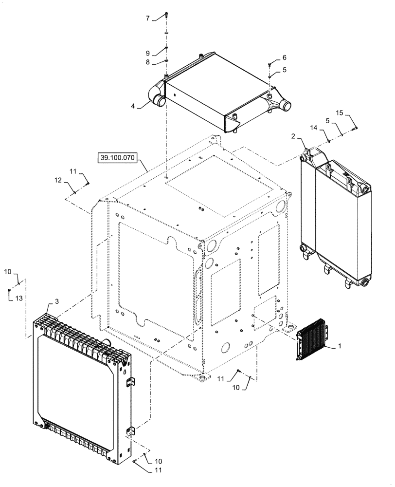 Схема запчастей Case 1021G - (10.400.020[04]) - INTAKE, RADIATOR, AND FLUID COOLERS (10) - ENGINE