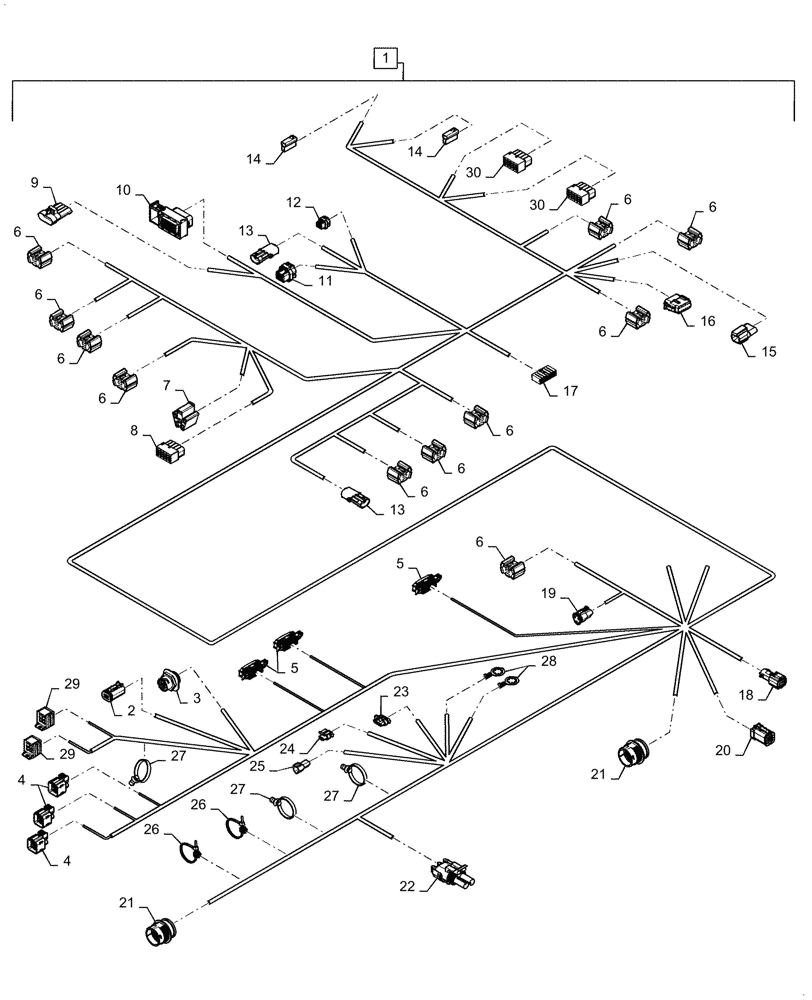 Схема запчастей Case 570N EP - (55.100.DP[01a]) - SIDE CONSOLE HARNESS (55) - ELECTRICAL SYSTEMS