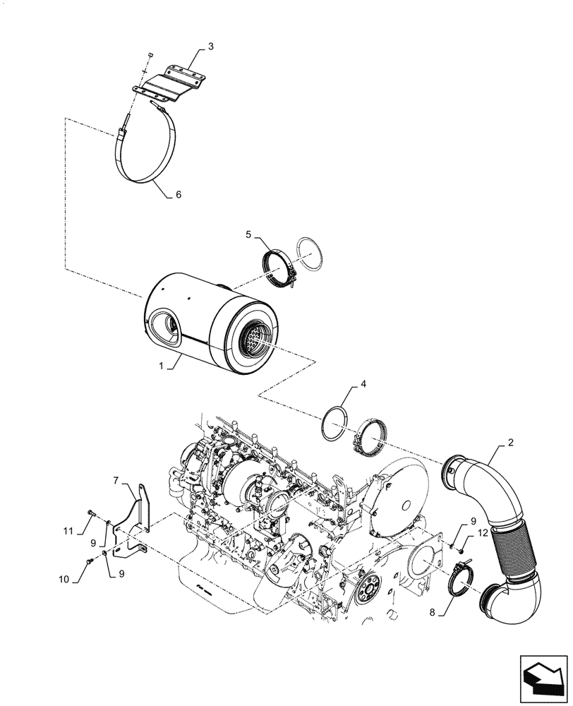 Схема запчастей Case 1121G - (10.501.010[01]) - EXHAUST SYSTEM (10) - ENGINE