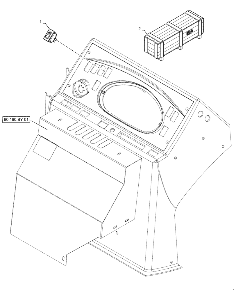 Схема запчастей Case 570N EP - (55.526.AF[01]) - VAR - 747873 - RIDE CONTROL SWITCH (55) - ELECTRICAL SYSTEMS