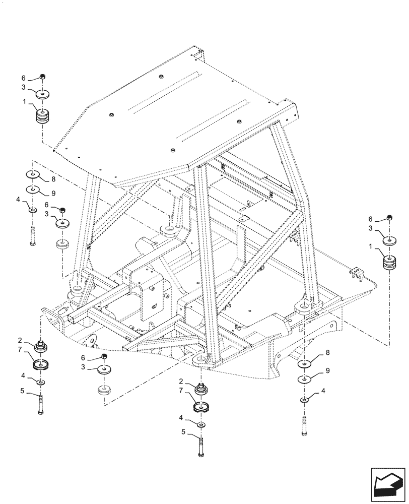 Схема запчастей Case 1650M XLT - (90.114.AQ[03]) - MOUNTING PARTS, CAB FRAME (90) - PLATFORM, CAB, BODYWORK AND DECALS