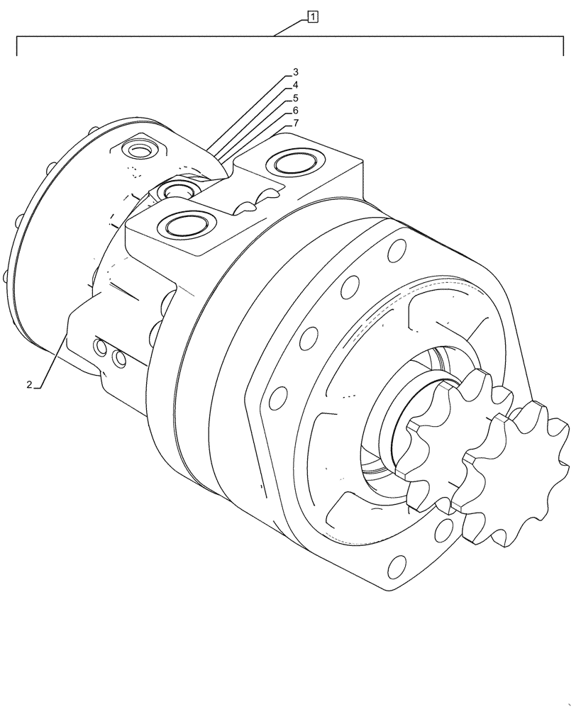 Схема запчастей Case 440 - (06-56[01]) - UPDATED MOTOR ASSY SINGLE / TWO SPEED (06) - POWER TRAIN