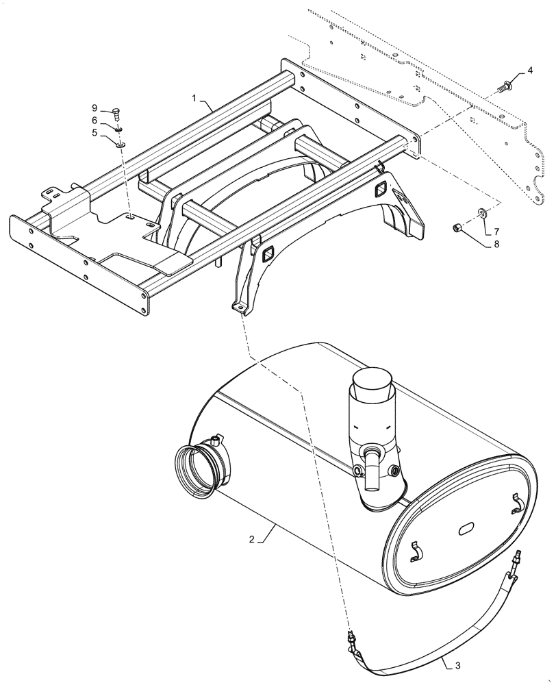 Схема запчастей Case 1121G - (10.254.010[01]) - MUFFLER INSTALLATION, DOC CLUSTER (10) - ENGINE