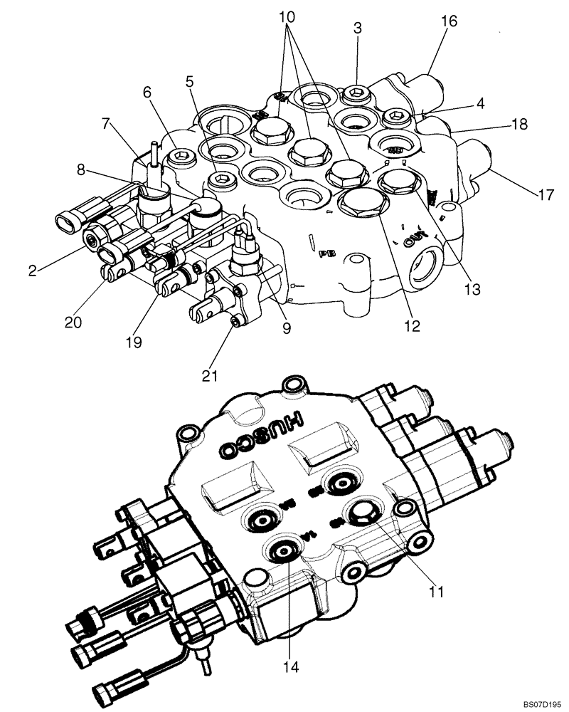 Схема запчастей Case 465 - (08-21) - CONTROL VALVE - 87583285 VALVE ASSY (STANDARD MANUAL CONTROL) (08) - HYDRAULICS