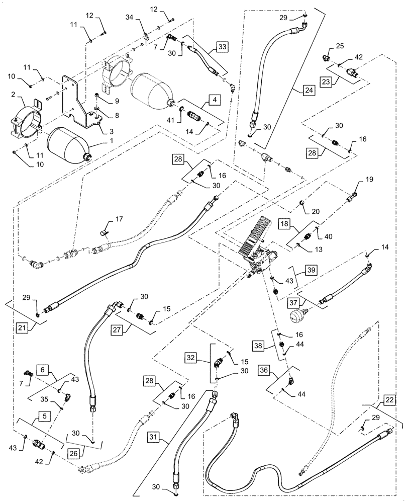 Схема запчастей Case 921G - (33.202.020[03]) - MAIN HYDRAULIC BRAKE (33) - BRAKES & CONTROLS