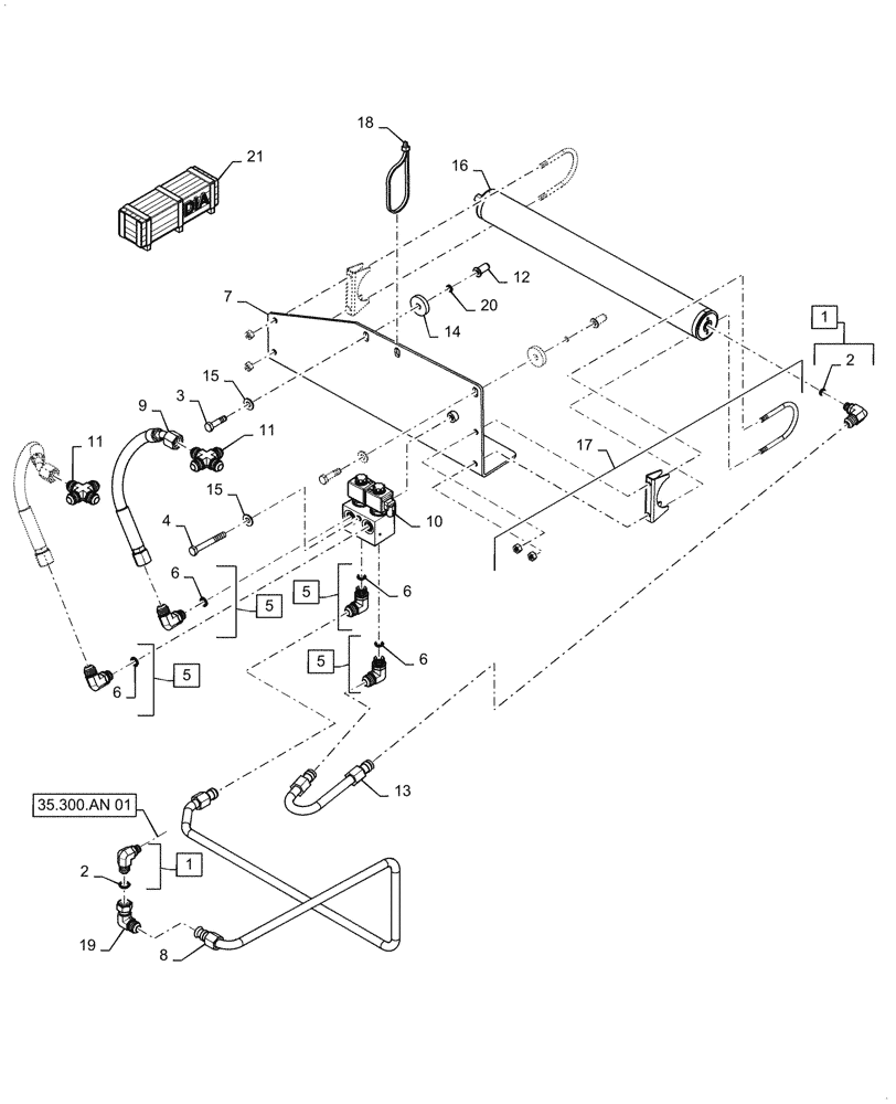 Схема запчастей Case 570N EP - (35.701.AA[01]) - VAR - 747873 - ACCUMULATOR, RIDE CONTROL (35) - HYDRAULIC SYSTEMS