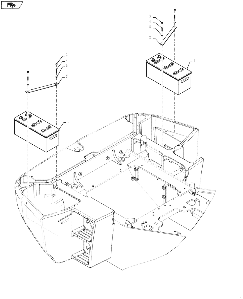 Схема запчастей Case 1121G - (55.302.010) - BATTERY INSTALLATION (55) - ELECTRICAL SYSTEMS